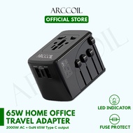 Arccoil 65W Travel Adaptor / CC Cable for Laptop and Mobile Phones