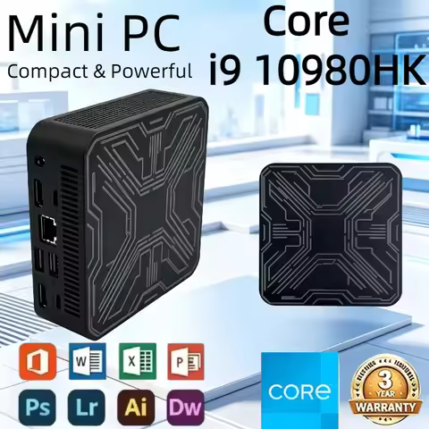 New Mini PC Core i9 10980HK 16GB 1TB 2TB SSD Portable 4K HD Gaming Gamer Desktop Computer