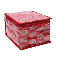 Kuber Industries Brocade Jewellery Box/Organizer with 10 Pouch - Red -CTKTC021464