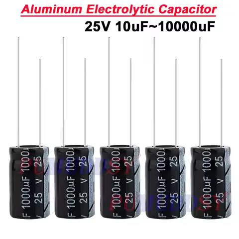 25V 1000uF Aluminum Electrolytic Capacitors 10*17 Hot Sale 10x17mm 10 22 47 100 220 330 470 680 100 