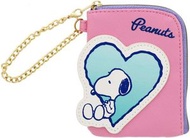 日版史諾比銀包 史努比百達通小銀包 Snoopy Pink Heart 錢包硬幣袋 零錢包散子包百達通小銀包  平行進口