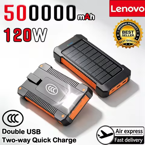 Lenovo 500000mah Portable Solar External Battery Multifunctional Emergency Power 30000mAh With Flash