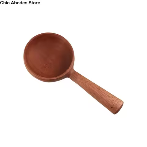 Kitchen Utensils Large Size Wooden Soup Ladle Vintage Japanese Style Water Scoop Long Handle Serving