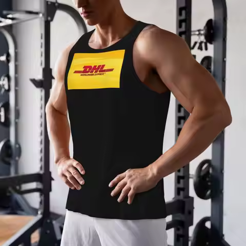 Quick Dry Global Express DHL 1 Gym Tank Muscle Sleeveless Shirt Bodybuilding Breathable Vest