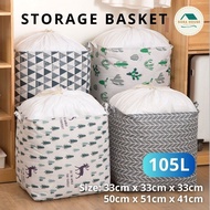 [ASC] Foldable Storage Laundry Basket Storage Box Large Bag Dirty Clothes Big Laundry Basket 105L