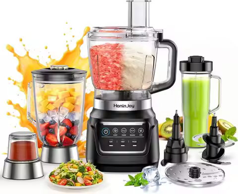 10-in-1 Blender & Food Processor: Smoothies, Ice Crush, Dough, Chop, Grind, Slice & Shred