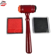 PINOU Toy Wooden Hammer, Red Inkpad Judge Stamp Hammer, Role Play Toy Tool Wooden Portable Mini Judg