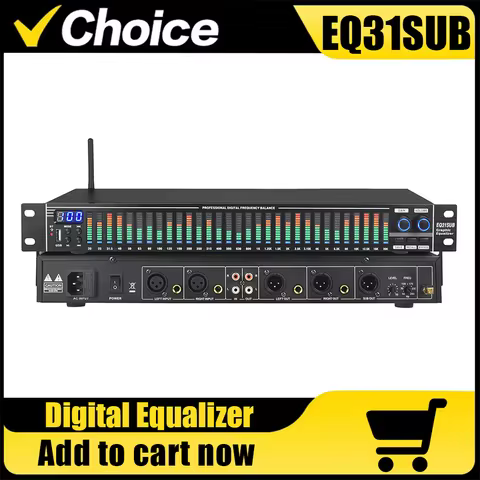 EQ31SUB Digital Equalizer 31 Segment Tuner Professional Audio Tuner for Stage Performance Noise Redu