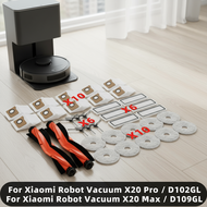 For Xiaomi X20 Pro/X20 Max/D102GL/D109GL Robot Vacuum Accessories: Main Brush, Side Brush, Hepa Filt