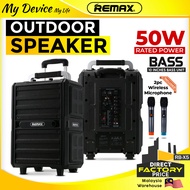 REMAX RB-X5 Outdoor Speaker With mic Wireless Speaker Luggage 50W Speaker Bluetooth Bass TWS Speaker