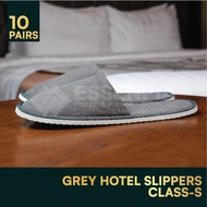 10 PAIRS CLASS S - GRAY HOTEL DISPOSABLE SLIPPER