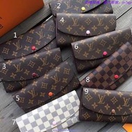 免運特價LV長皮夾 LOUIS VUITTON路易威登老花翻蓋按扣錢夾 皮夾 M60136黃花拼色 多卡位卡夾 長夾錢