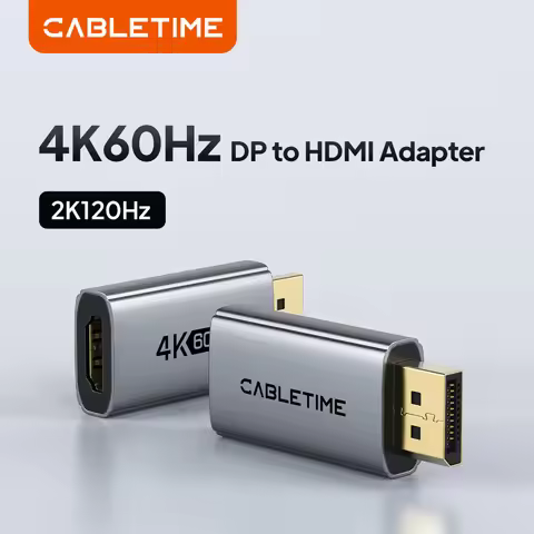 CABLETIME 4K60Hz DP to HDMI Adapter Display Port to HDMI Converter DP Male to HDMI Female Converter