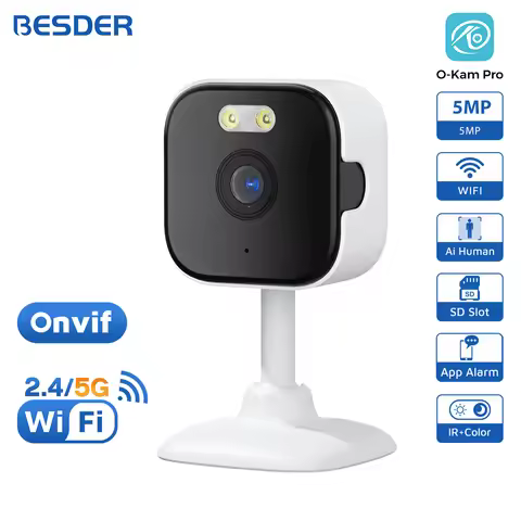 BESDER 5MP Mini Cube Camera Wifi Indoor Two Way Audio Human Detection Home 3MP CCTV Security IP Came