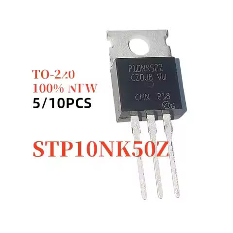 5PCS-10PCS Brand New P10NK50Z STP10NK50Z TO-220 500V 10A MOSFET N-Channel High Power Transistor In S
