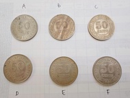 READY STOCK 1954 1955 1961 REAL 50 CENTS COIN MALAYA AND BRITISH BORNEO