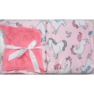 DOUBLE Baby Blanket Can be worn Reversible Super Soft Material - Unicorn W8B2 KOREAN LARGE cheap bla