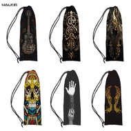 WALKIE Dragon Pattern Punk Rock Style Badminton Racket Cover Bag Soft Storage Bag Case Drawstring Pocket Portable Tennis Racket Protection