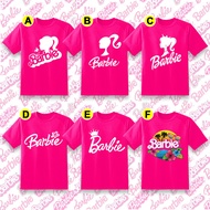 Barbie Princess Movies, Barbie logo T-Shirt for Kids Pink Fuchsia Color 100% Cotton
