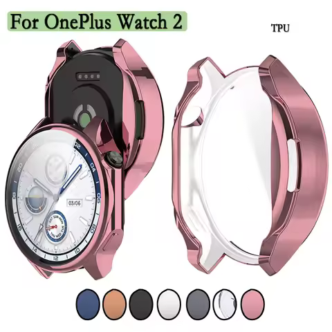 Watch Case For OnePlus Watch 2 Full Soft and Clear TPU Screen Protector Transparent Cover Protection