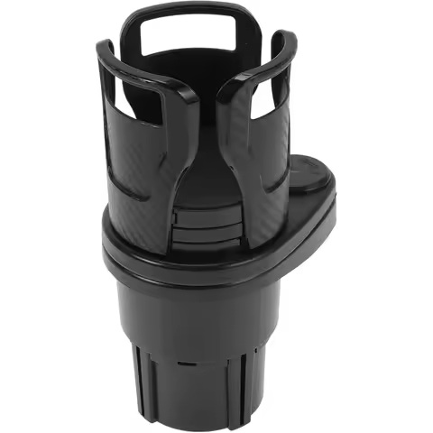 1 Pc for Most Vehicles 2 in 1 Car Cup Holder 360° Rotating Additional Cup Holder Extender Carbon Fib