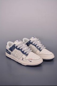 Louis Vuitton Dunk Low 藍色牛仔布男款休閒鞋