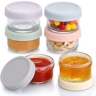 6 Pack Salad Dressing Container To Go, 70ml Glass Small Condiment with Lids, Dipping Sauce Cups Set,