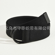 新款3.8cm双环扣腰带男女士休闲帆布皮带编织裤带可加长q2r7yf6m11.my HL26.3.28