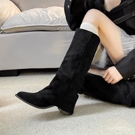 Trouser Styled Retro Thick Heel Cowgirl Boots - Brown Long Boots for Women