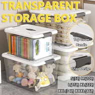 ✨【】✨46L Transparent Storage Box Stackable Clothes Toys Storage Organizer With Lid Large Capacity Sto