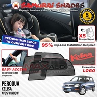 (5-Yrs Warranty) PERODUA KELISA SAMURAI SHADES Premium Magnetic Sunshade Car Sun Shade
