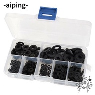 AIPING 350pcs Washer Assortment Kit Insulation Ring Black 7 Sizes M2 M2.5 M3 M4 M5 M6 M8
