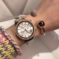 美國代購 Michael Kors MK6119 白色鑲鑽手錶 ((現貨在台)) 39mm