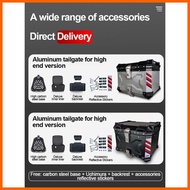 ❖ ➶ ∨ Motorcycle Compartment 55/45/40/ 35/5L Motorcycle Alloy Top Box With Bracket Helmet Box Tail