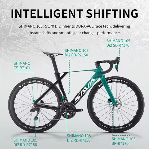 SAVA SLR7 Full Carbon Fiber Road Bike 24 Speed E-Shift with SHIMANO 7170 DI2 Kit Race Class - Elite 