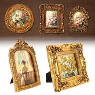 5 Pcs Vintage Picture Frames Gold Antique Ornate Small Picture Frames with Hooks for Gallery Wall SH