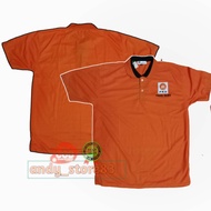 kaos PKS warna orange kerah hitam