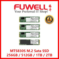 Transcend MTS830S (256GB/512GB/1TB) SATA III 3D NAND M.2 2280 SSD (Up to 560MB/s Read)