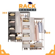 RACK MASTER Multifunction Wardrobe Clothes Organization Storage Rack Cabinet Cloth Rack Bedroom Cupboard