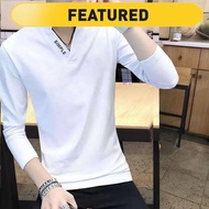 baju tshirt lelaki baju lengan panjang lelaki 95% Cotton] Sweater Pakaian Lelaki Gaya Cina Lelaki T-Shirt Lengan Panjang Lelaki T-Shirt Versi Korea Langsing Lelaki Trend Musim Bunga Pakaian Lelaki