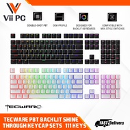 Tecware PBT Keycap Set Backlit Shine through Keycap sets (111 keys) [4 Color Options] Compatible with US Layout Keyboard