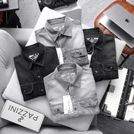 Super Hot Men's Short Sleeve Jean Demin Shirt 2024 Jacket Denim Menswear With Pockets Short Sleeve S