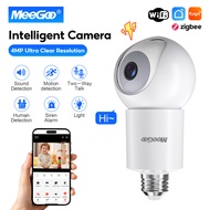 MeeGoo Tuya กล้องแบบหลอดไฟอัจฉริยะ กล้องวงจรปิด CCTV 4MP 2560*1440P 2.4Ghz  เชื่อมต่อโทรศัพท์มือถือ 