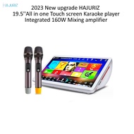 2023 Upgraded HAJURIZ Karaoke player integrated with 160W Mixing amplifier,19.5'' Touch screen,Multi-Language,1TB-8TB HDD,Cloud update,Dual system,Smart AI, Youtube, microphone
