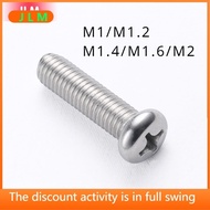 ((JLMD) M1/m1.2/m1.4/m1.6/m2 SUS304 Phillips Round Head Screw Small Screw Mini Screw