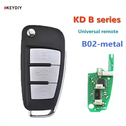 KEYDIY KD B02 Metal button B02MB Universal Car Remote Key 3 Buttons for Audi A6L Style B Series Car 