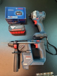 新淨原裝Bosch 工具套裝 油壓鑽，衝擊批，全新3.0A 電池一枚