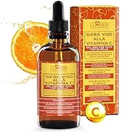 Vitamin C Serum 100 ml, Hyaluronic Acid Face Serum, Natural Anti-Wrinkle Formula with Snail Slime, Aloe Vera and Vitamin C-E, Moisturising and Plumping Eye Contour, Made in Italy