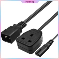 Star C20 to C7 Y Splitter Power Plug Cord Converter Single IEC 320 C20 Male to C7+ UK Splitter Adapt