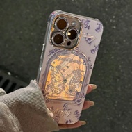 Casing iPhone 11 13 14 15 16 Pro Max Window Butterfly Laser Shockproof Case For iPhone 13PM 16PM 15P